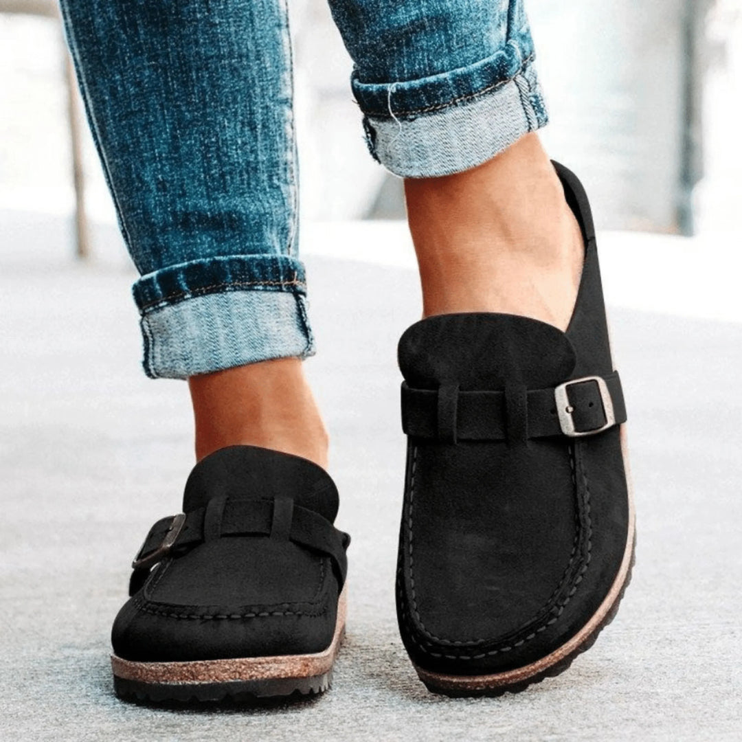 Verstellbare Damen-Clogs mit Schnalle und orthopädischem Komfort