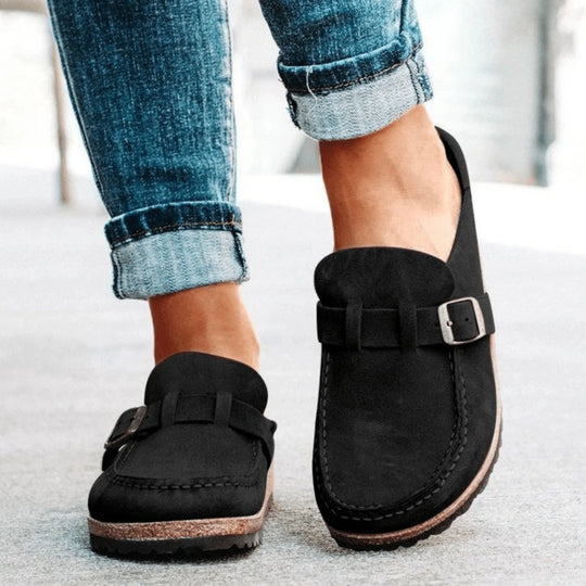 Verstellbare Damen-Clogs mit Schnalle und orthopädischem Komfort