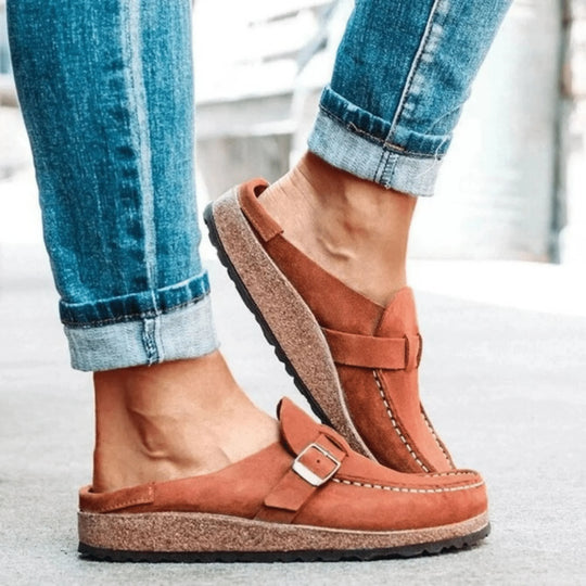 Verstellbare Damen-Clogs mit Schnalle und orthopädischem Komfort