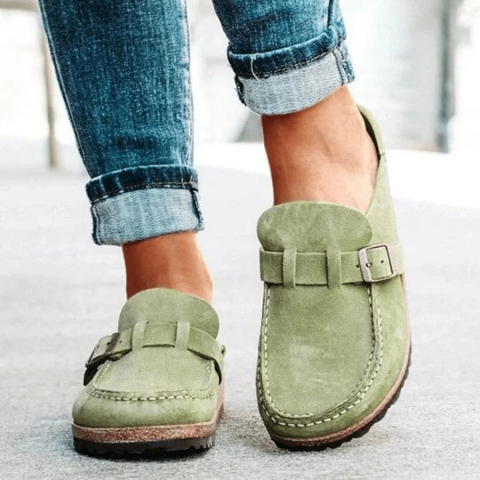 Verstellbare Damen-Clogs mit Schnalle und orthopädischem Komfort