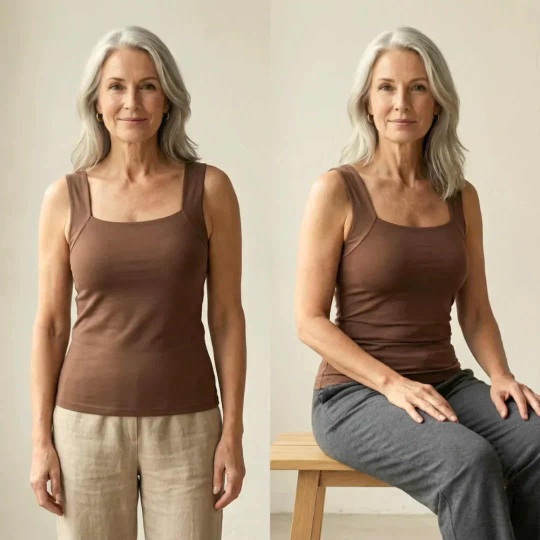 Damen eng anliegendes Tanktop mit quadratischem Ausschnitt