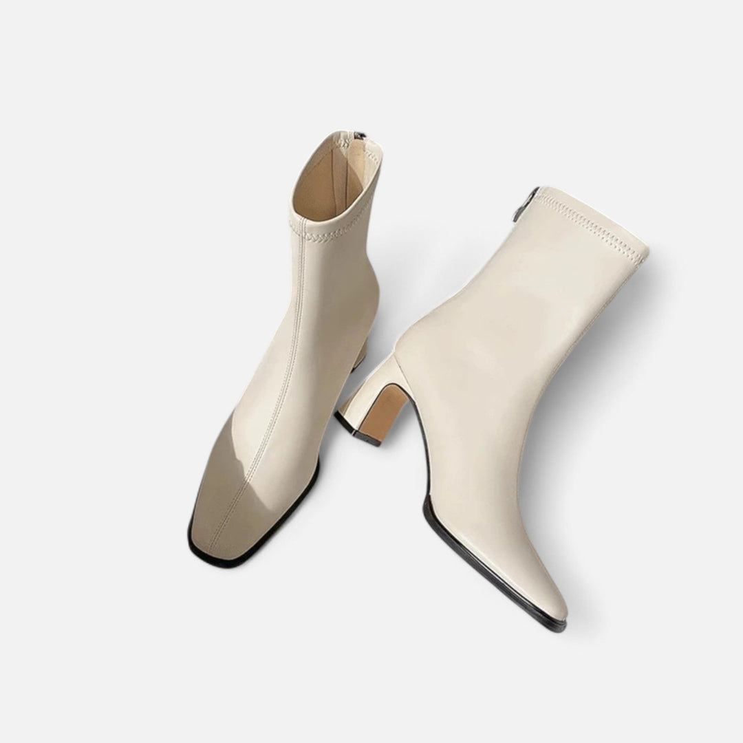 Damen elegante Stiefeletten mit quadratem Absatz