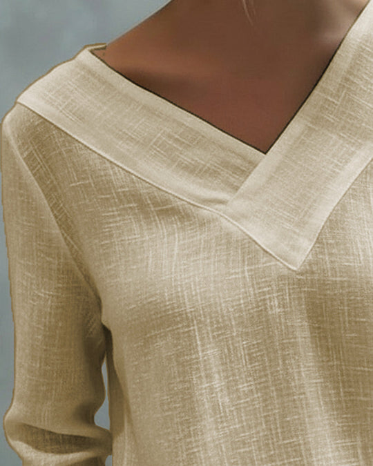 Elegante Damenbluse mit langem Arm und überkreuztem Ausschnitt