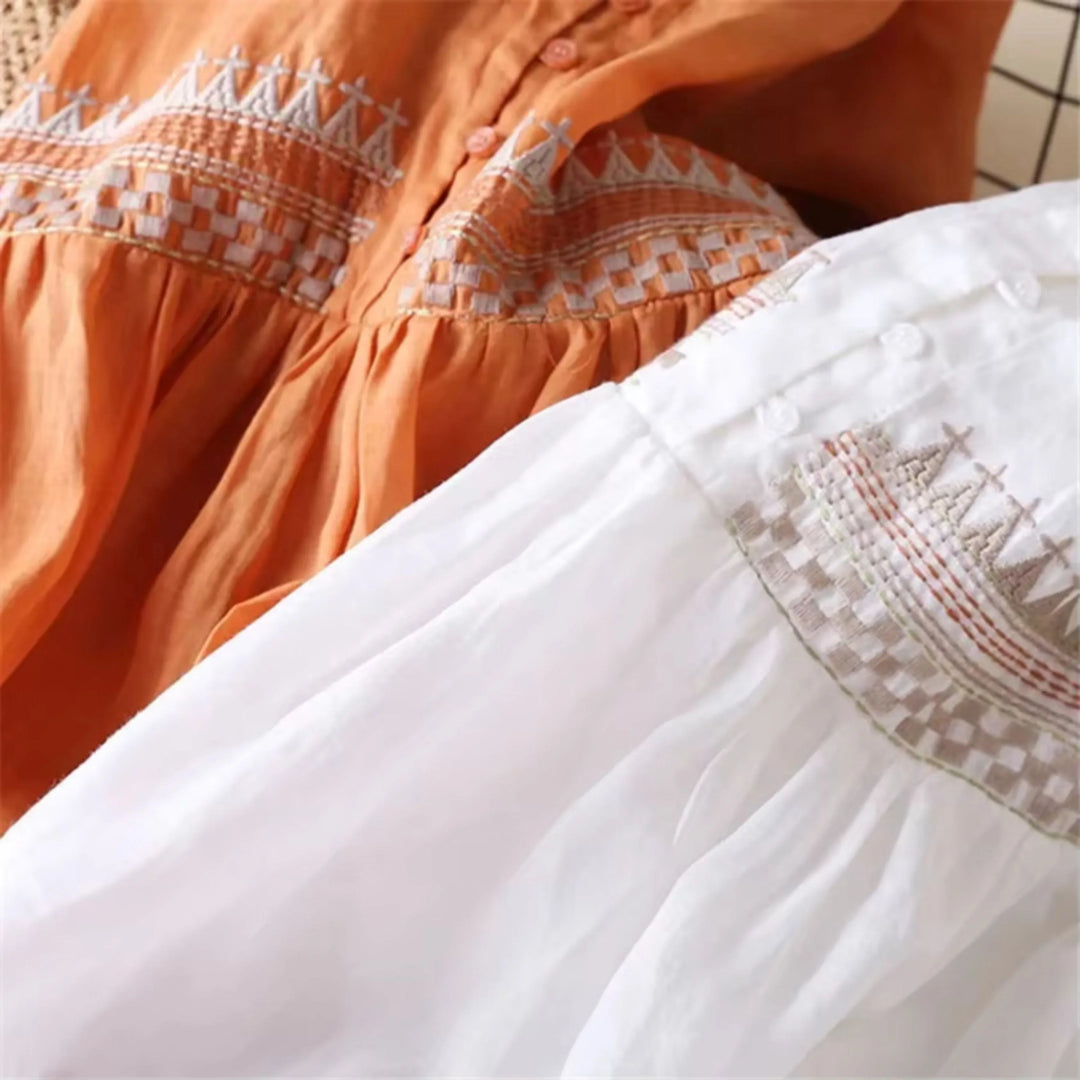 Women's Embroidered Waist Midi Dress