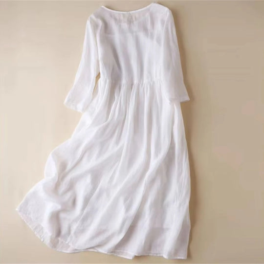 Women's Embroidered Waist Midi Dress