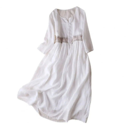Women's Embroidered Waist Midi Dress