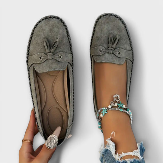Damen Slipper mit Quasten und Schleife für das Fahren