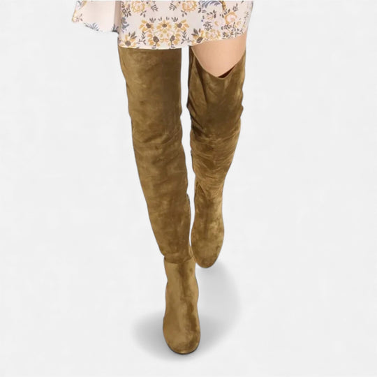 Women's Over-the-Knee Suede Block Heel Boots