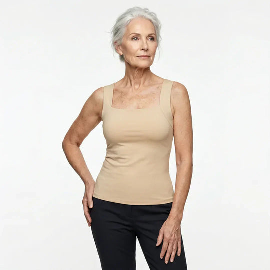 Damen eng anliegendes Tanktop mit quadratischem Ausschnitt