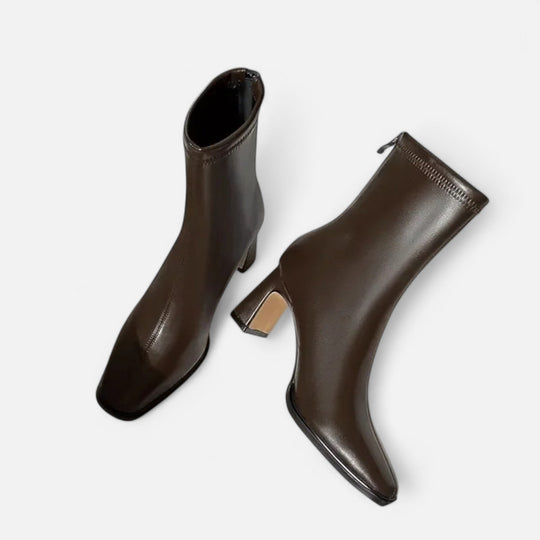 Damen elegante Stiefeletten mit quadratem Absatz