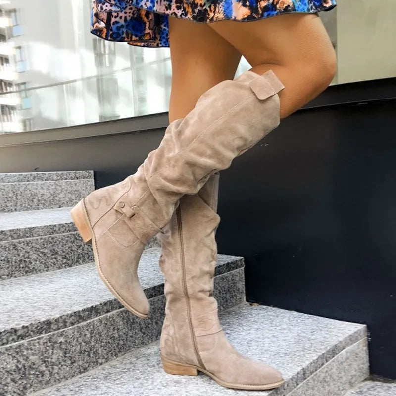 Women's Knee-High Slouchy Suede Boots