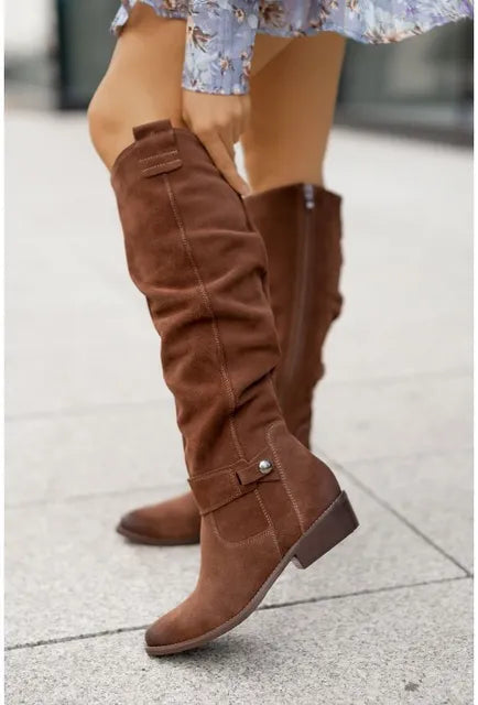 Women's Knee-High Slouchy Suede Boots