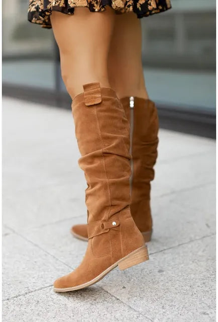 Women's Knee-High Slouchy Suede Boots