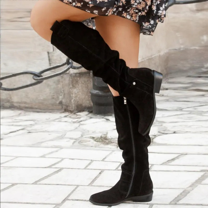 Women's Knee-High Slouchy Suede Boots