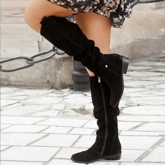 Women's Knee-High Slouchy Suede Boots