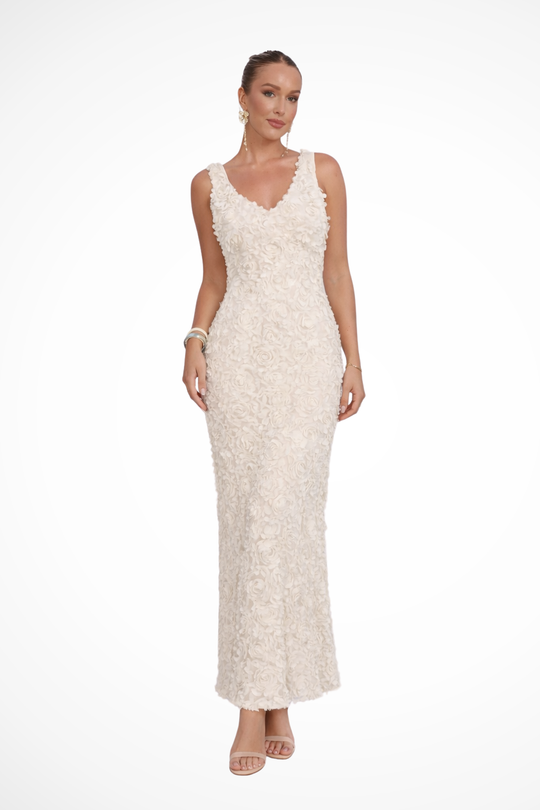 Ärmelloses Bodycon-Minikleid für Damen mit Blumenapplikationen