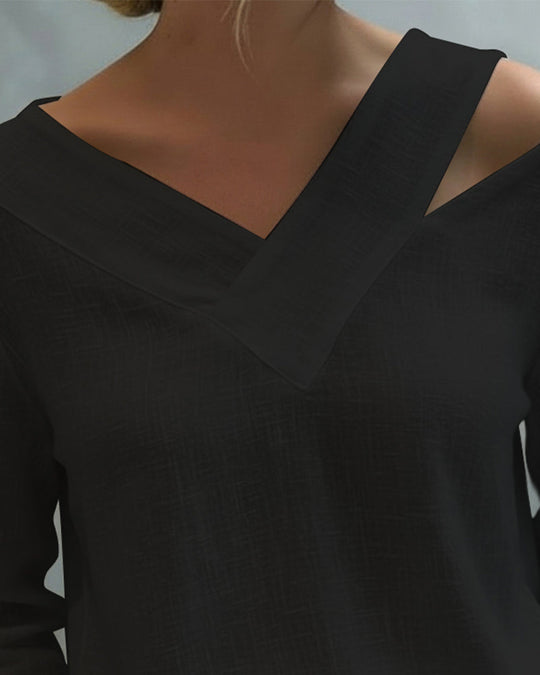 Elegante Damenbluse mit langem Arm und überkreuztem Ausschnitt