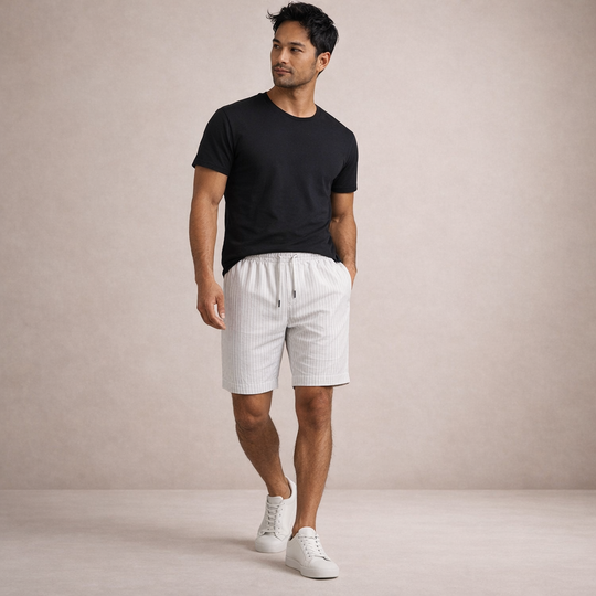 Men's Casual Striped Drawstring Shorts