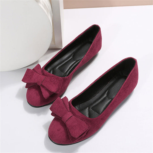 Damen elegante Ballerinas mit Schleifenakzent