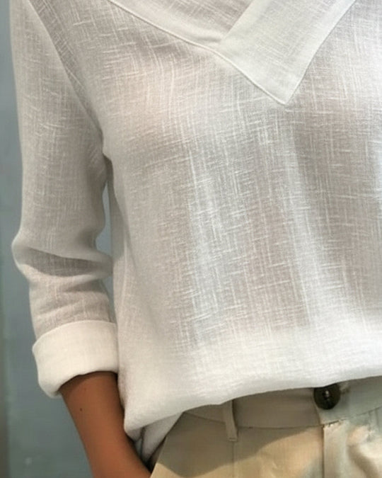 Elegante Damenbluse mit langem Arm und überkreuztem Ausschnitt