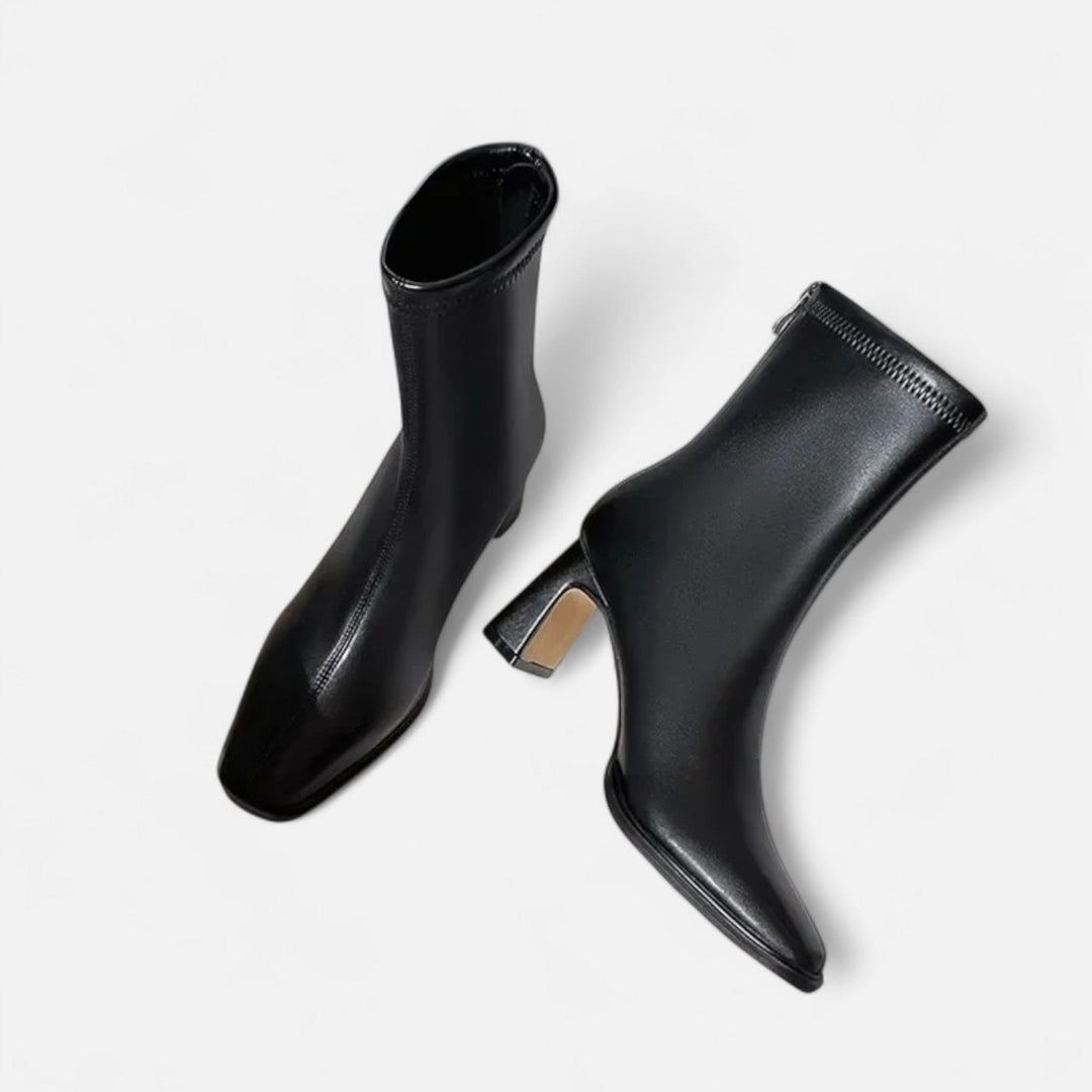 Damen elegante Stiefeletten mit quadratem Absatz