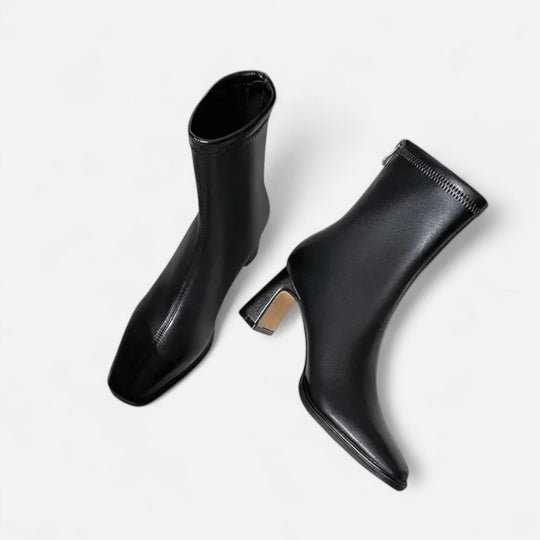 Damen elegante Stiefeletten mit quadratem Absatz