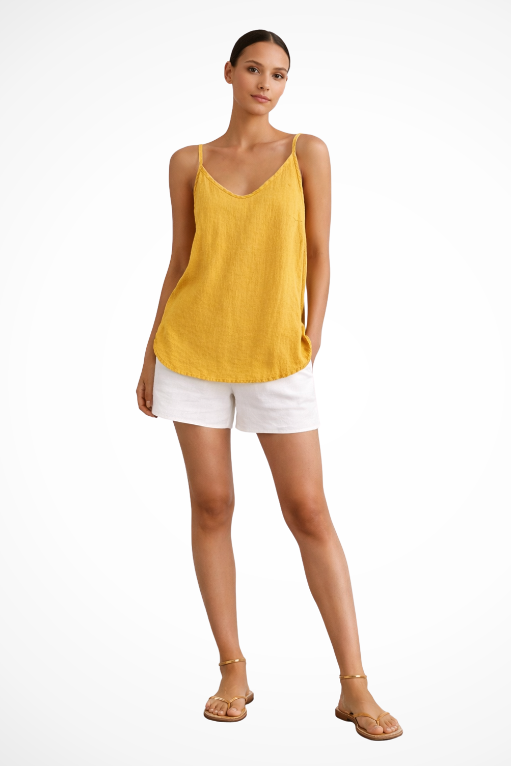 Women's Minimalist Linen Cami Top
