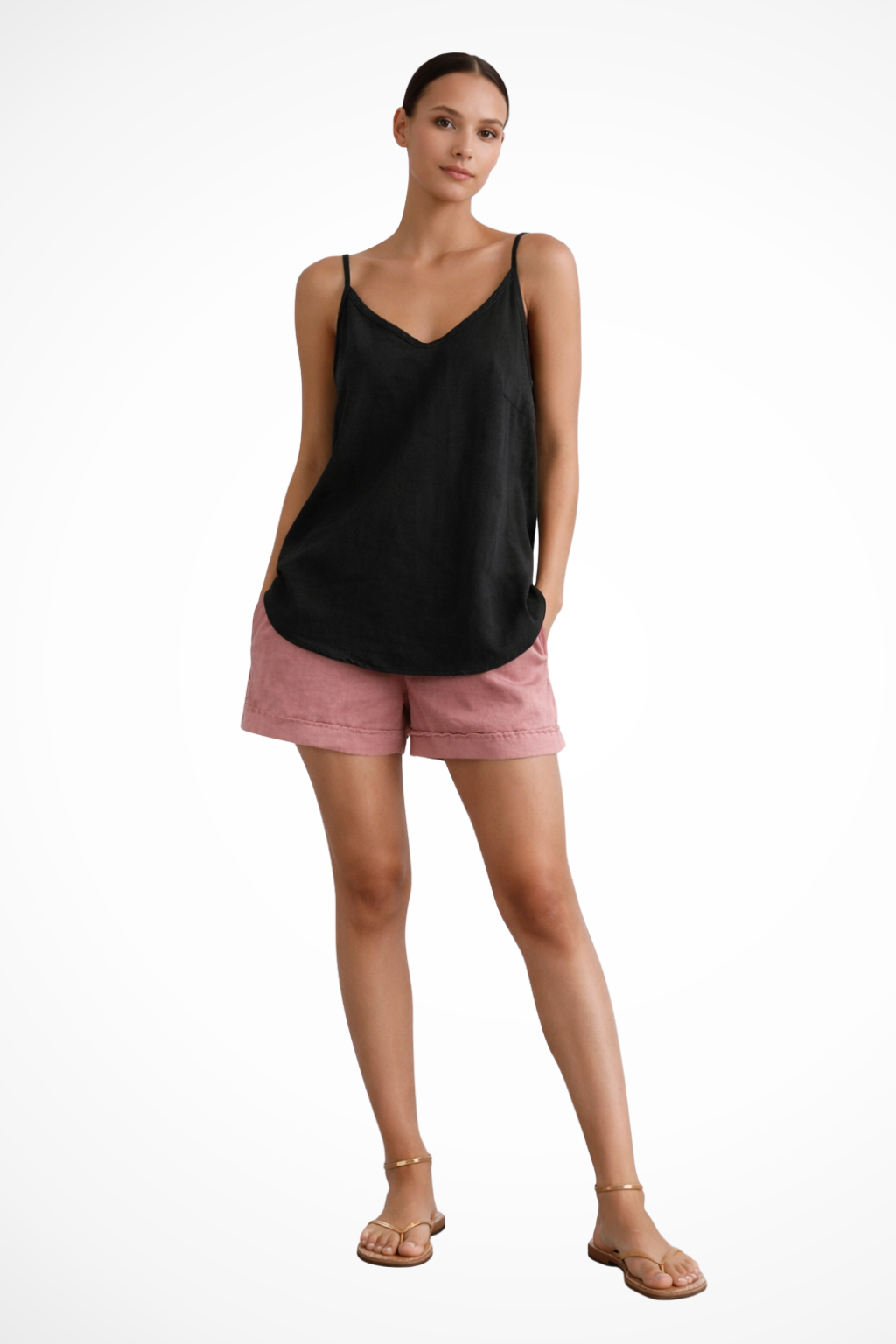 Women's Minimalist Linen Cami Top