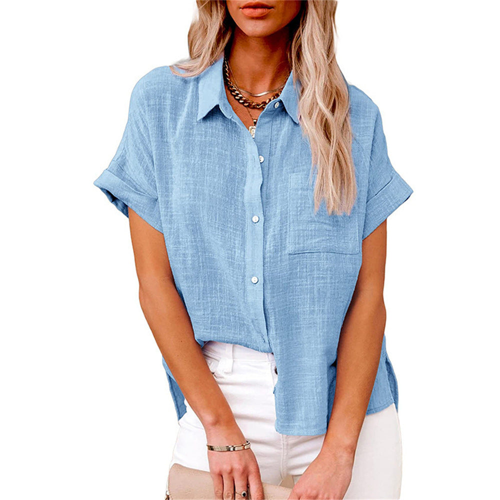 Women's Relaxed Button Front Collared Blouse