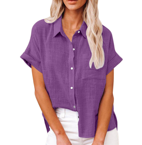 Women's Relaxed Button Front Collared Blouse