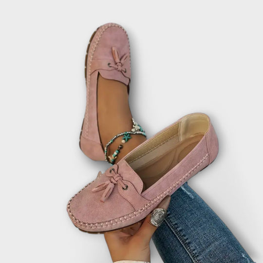 Damen Slipper mit Quasten und Schleife für das Fahren