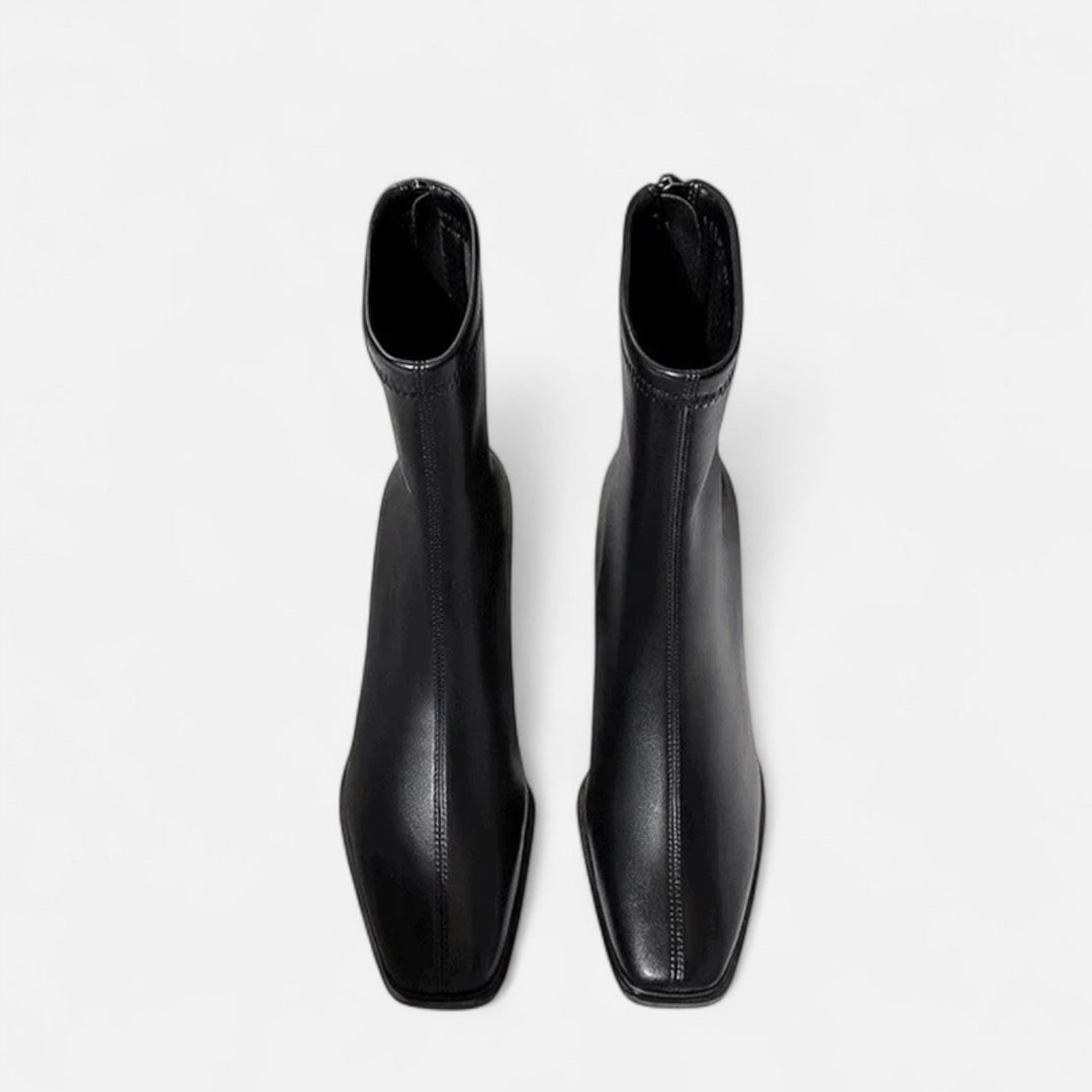 Damen elegante Stiefeletten mit quadratem Absatz