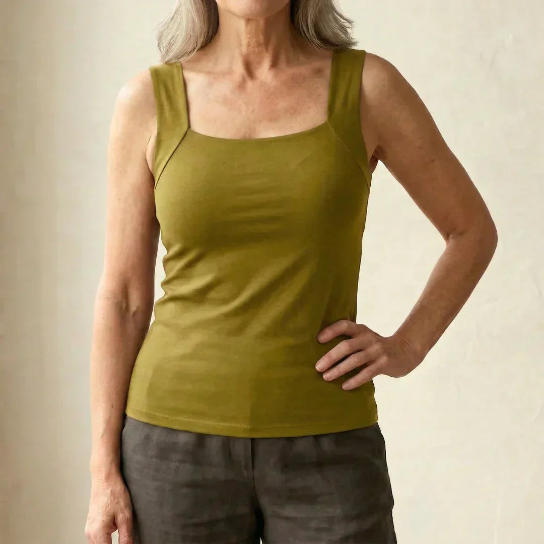 Damen eng anliegendes Tanktop mit quadratischem Ausschnitt