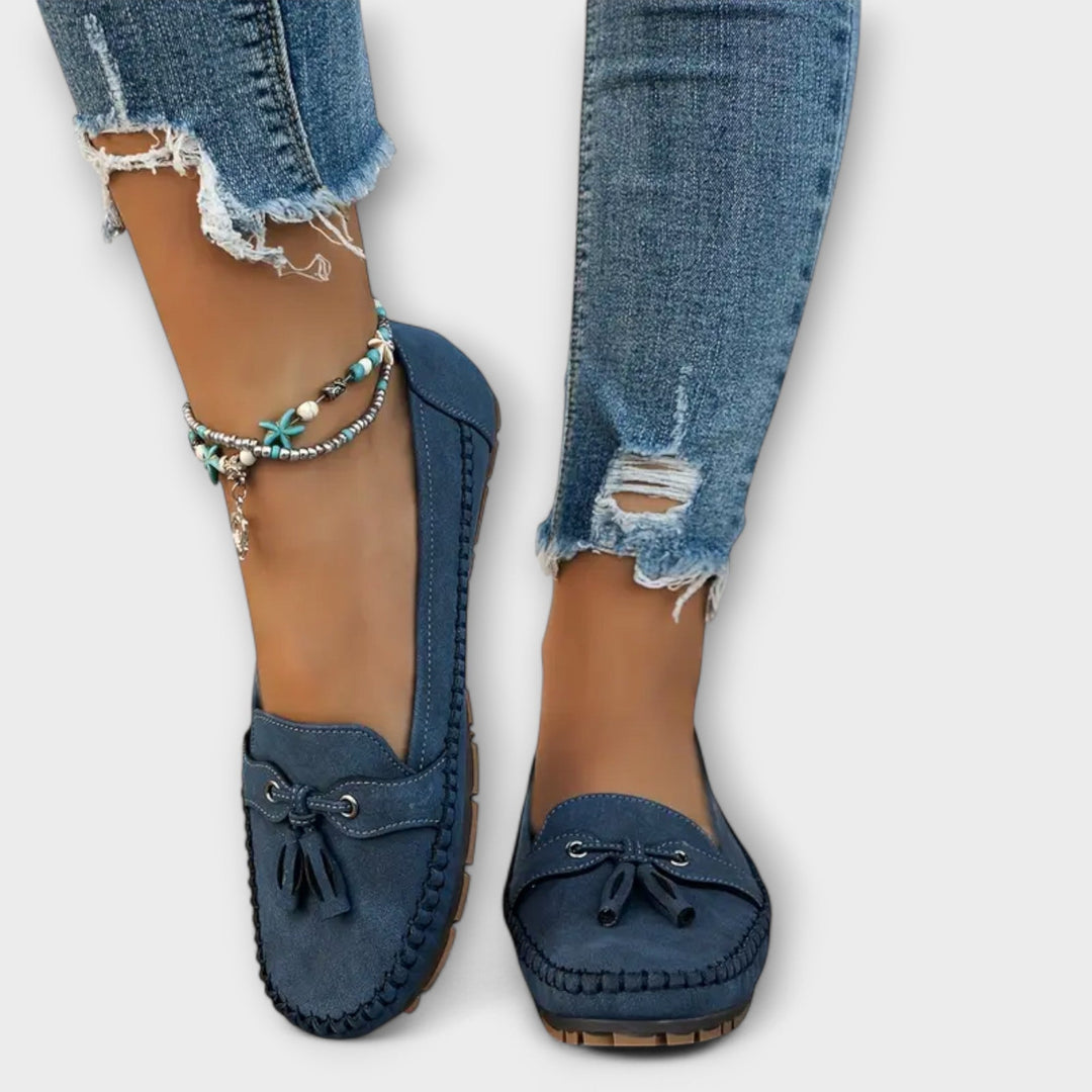 Damen Slipper mit Quasten und Schleife für das Fahren