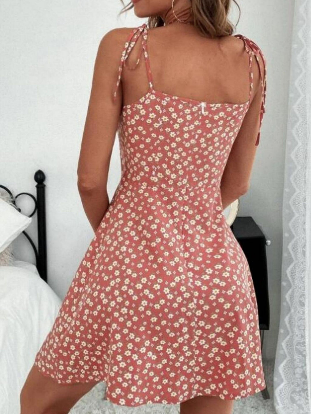 Women's Floral Tie-Strap A-Line Mini Sundress