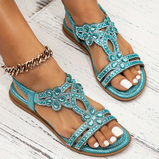 Women's Bohemian Rhinestone Embellished Comfort Sandals