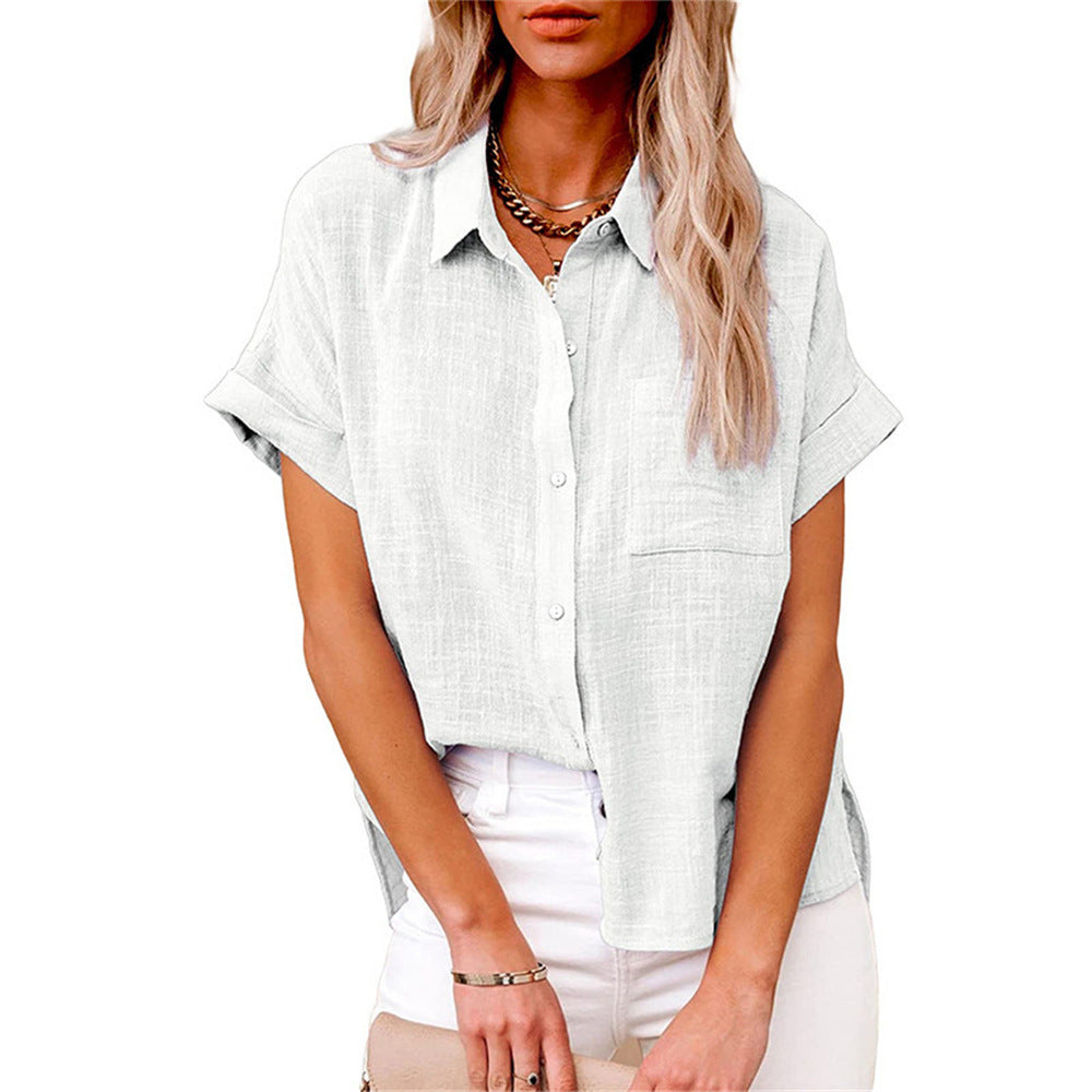 Women's Relaxed Button Front Collared Blouse