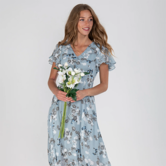 Women's Floral V-Neck Maxi Dress