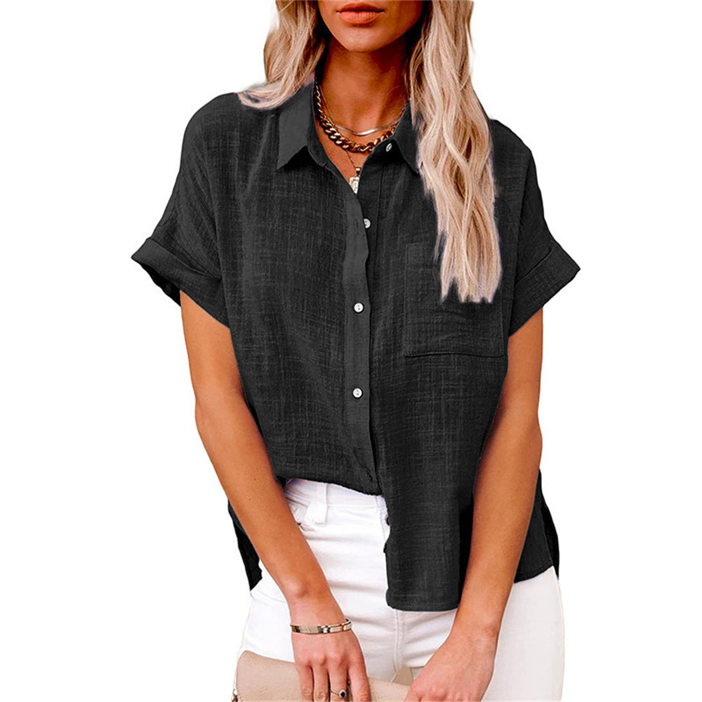 Women's Relaxed Button Front Collared Blouse