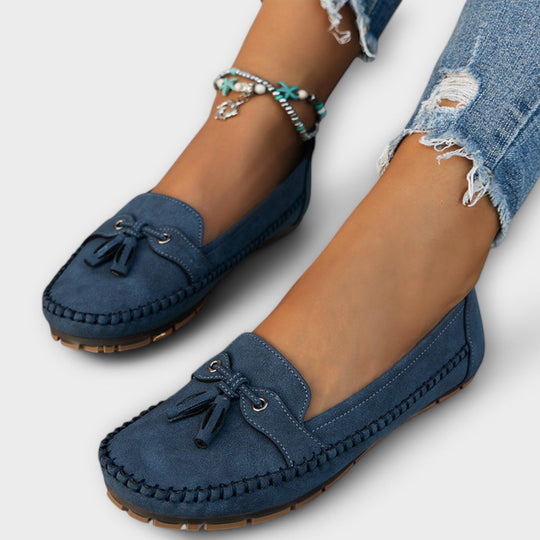 Damen Slipper mit Quasten und Schleife für das Fahren