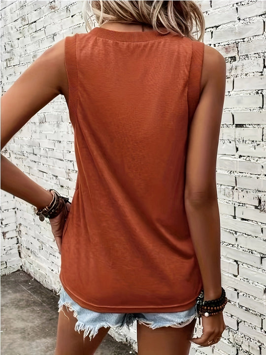 Women's Relaxed V-Neck Sleeveless Tank Top