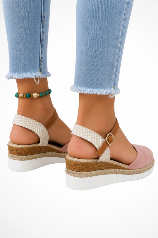 Damen Espadrille Keilabsatz Mary Jane Schuhe