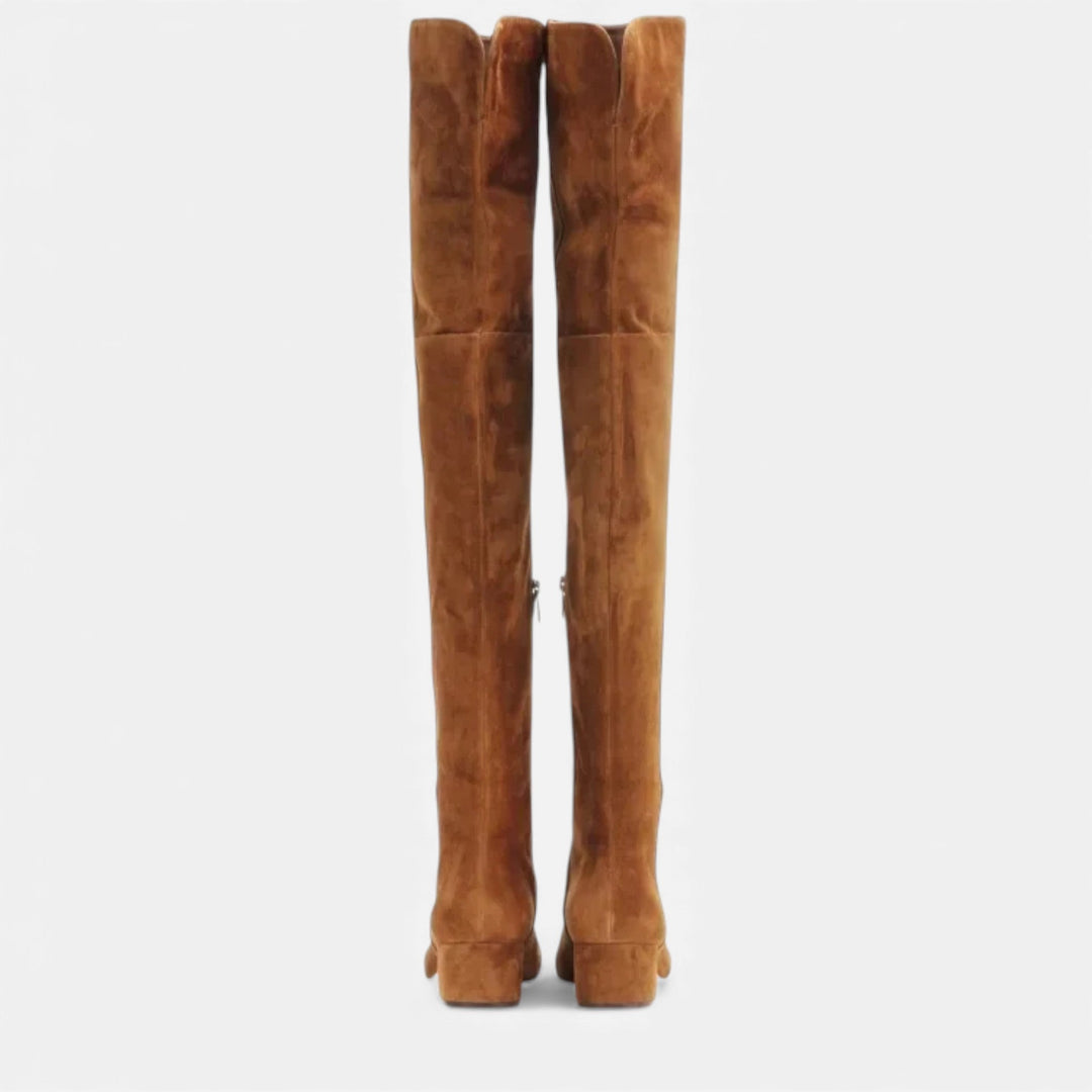 Women's Over-the-Knee Suede Block Heel Boots