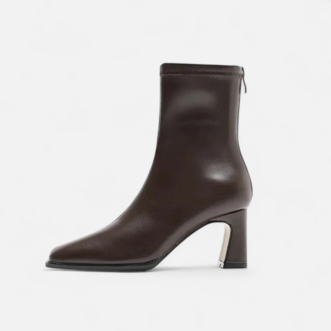 Damen elegante Stiefeletten mit quadratem Absatz