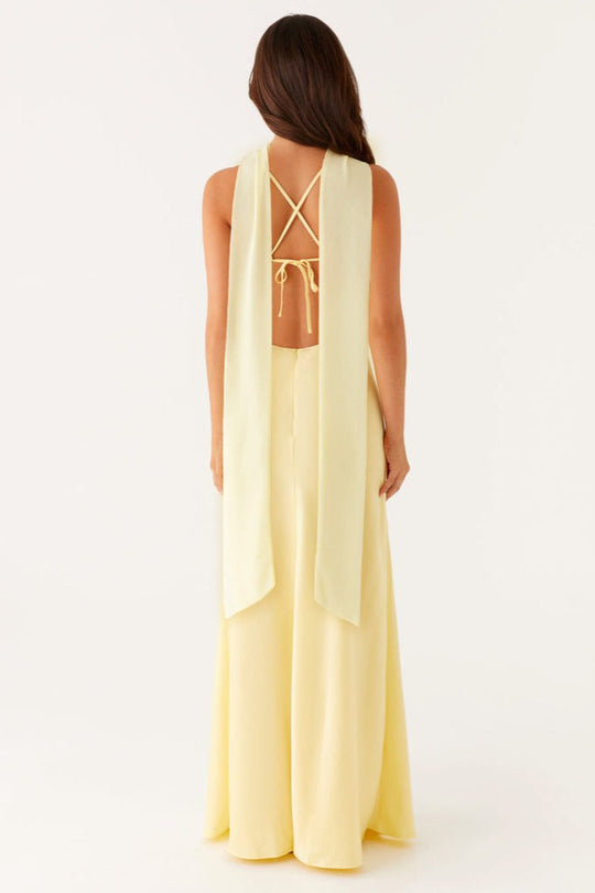 Women's Scarf Neck Slip Maxi Dress