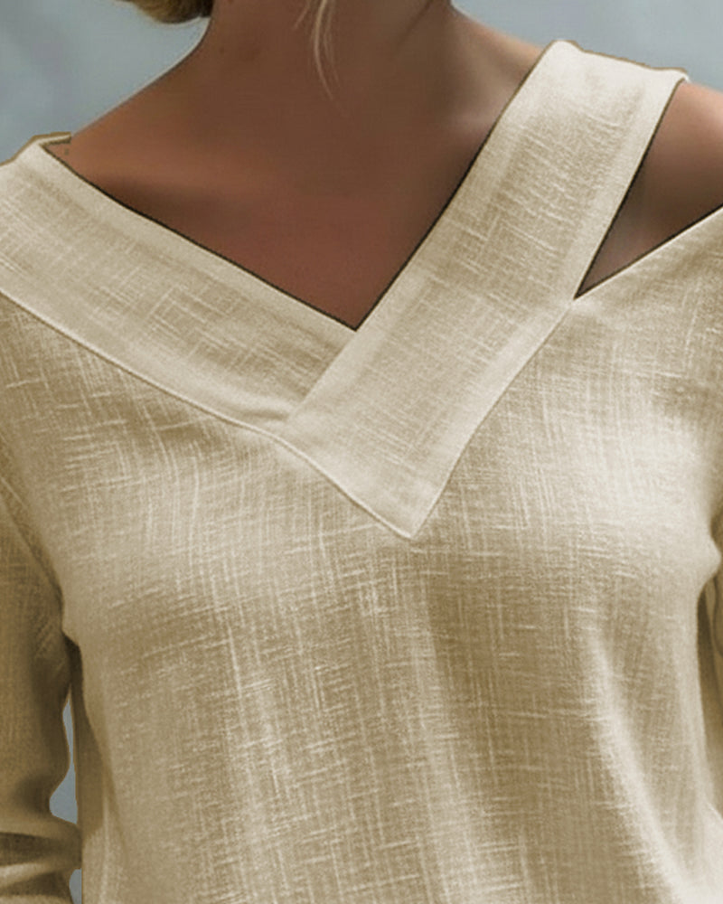 Elegante Damenbluse mit langem Arm und überkreuztem Ausschnitt