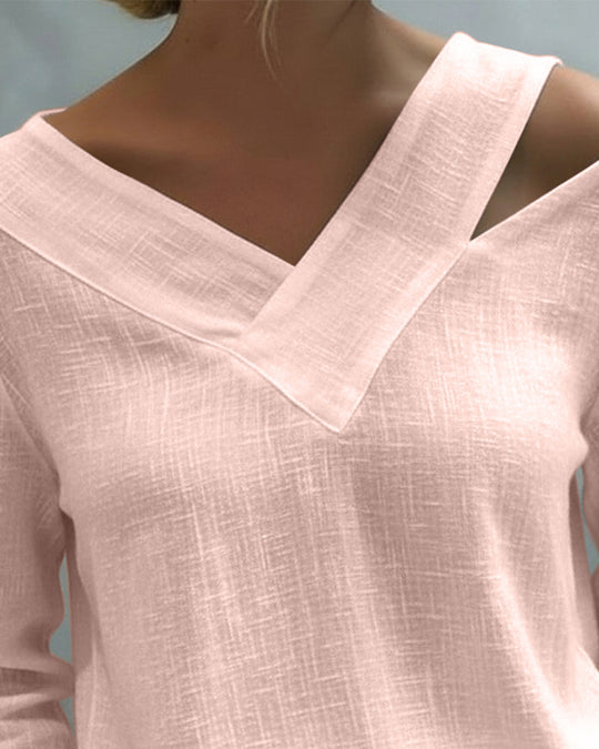 Elegante Damenbluse mit langem Arm und überkreuztem Ausschnitt