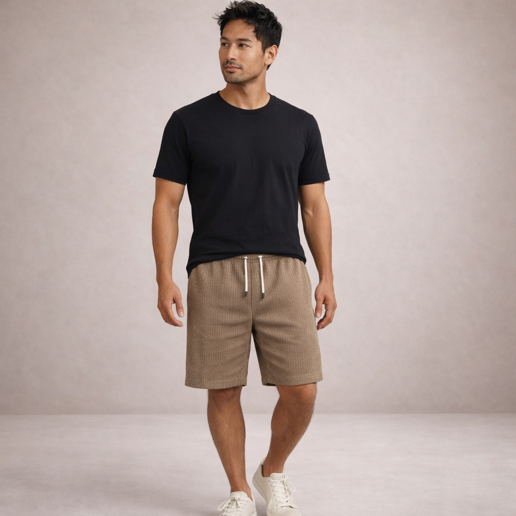 Men's Casual Striped Drawstring Shorts