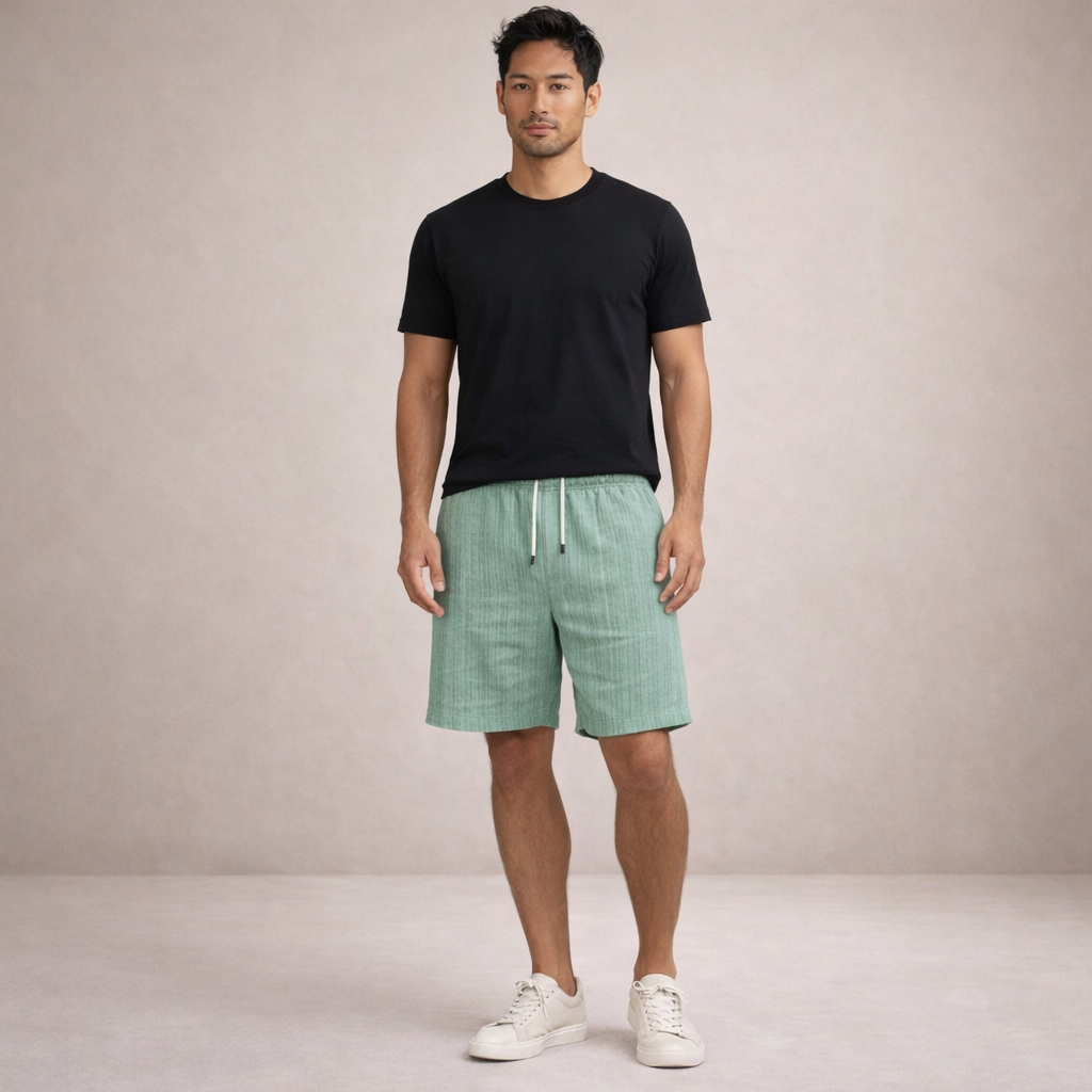 Men's Casual Striped Drawstring Shorts