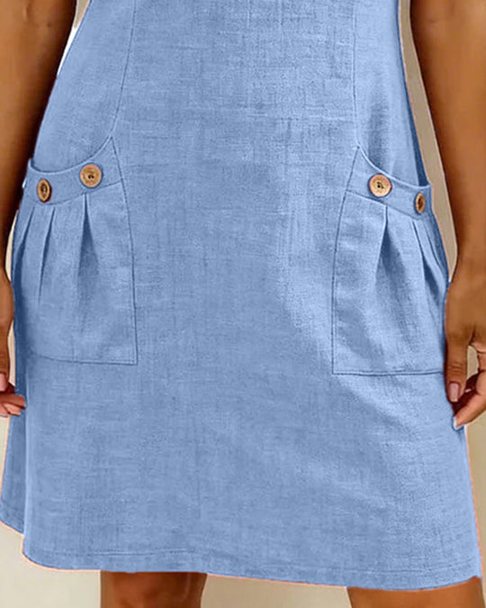 Damen Freizeitkleid mit Reißverschluss und Taschen
